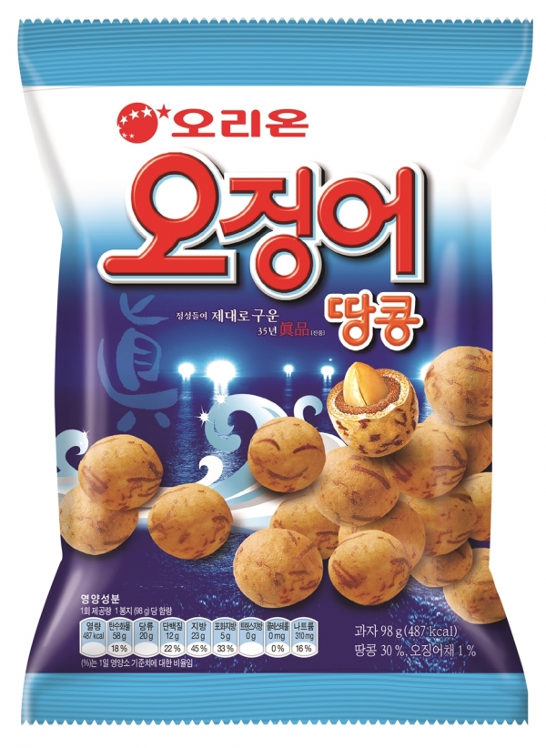 오리온의 인기 장수과자 '오징어땅콩'이 유독 여행 시즌애 판매량이 증가하는 것으로 조사됐다. 제공 | 오리온