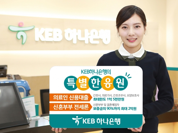 KEB하나은행이 의료인과 신혼부부를 위한 전용 대출상품을 출시했다. 제공|KEB하나은행
