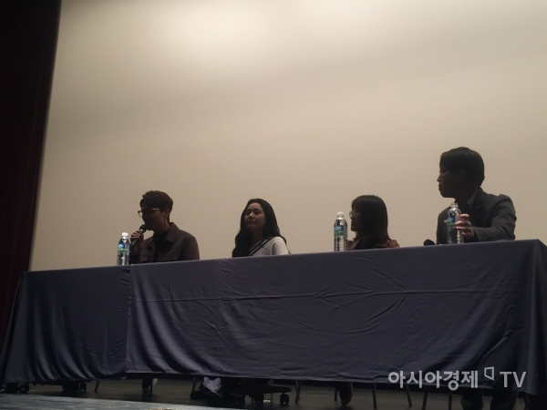 광화문 씨네큐브에서 이동진 평론가, 신수원 감독, 문근영, 김태훈 배우가 참석한 가운데 '유리정원' GV가 열렸다.