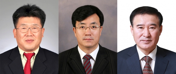 22일 현대중공업그룹 임원인사에서 승진한 김대순 부사장, 김성락 부사장, 윤중근 부사장(왼쪽부터). 제공 | 현대중공업