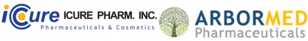 (좌)아이큐어 로고, (우)ArborMed Pharmaceuticals 로고 출처| 아이큐어