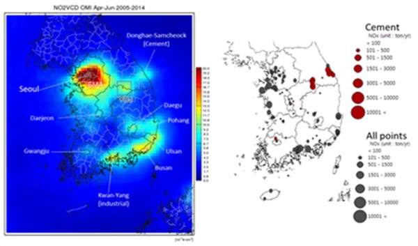 위성영상을 활용한 지역적 미세먼지 이상징후 포착 [출처|환경부]
