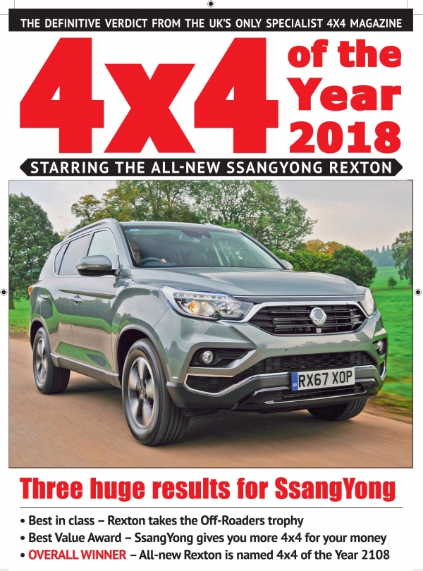 쌍용자동차의 대형 프리미엄 SUV G4 렉스턴이 세계적인 유명자동차들을 제치고 영국 사륜구동 자동차 전문지 4X4 (포바이포)가 주최하는 2018 사륜구동 자동차 어워즈(4X4 Of The Year Awards 2018)에서 세계적인 유명자동차들을 제치고 ‘올해의 사륜구동’에 선정됐다. G4 렉스턴은 본상 7개 부문 중 ‘오프로더 부문’과 특별상 3개 부문 중 가격 대비 최고의 성능을 갖춘 차량에게 수여되는 ‘최고 가치상(Best Value)’을 수상한 것은 물론, 시상식 최고 영예인 ‘올해의 사륜구동 자동차’ 타이틀까지 거머쥐면서 명실상부한 사륜구동 명가의 플래그십 모델로 인정받았다.ㅣ제공=쌍용차.