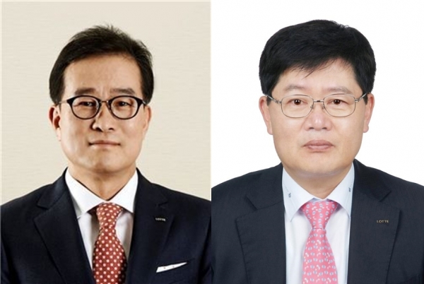 이원준 롯데 유통BU장(왼쪽), 이재혁 롯데 식품BU장 [사진=롯데지주]