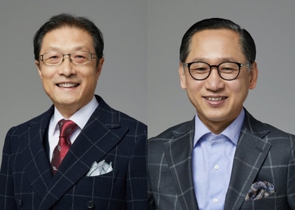 (사진 왼쪽부터)김일규 이랜드월드 부회장, 최종양 이랜드리테일 부회장 [사진=이랜드그룹]