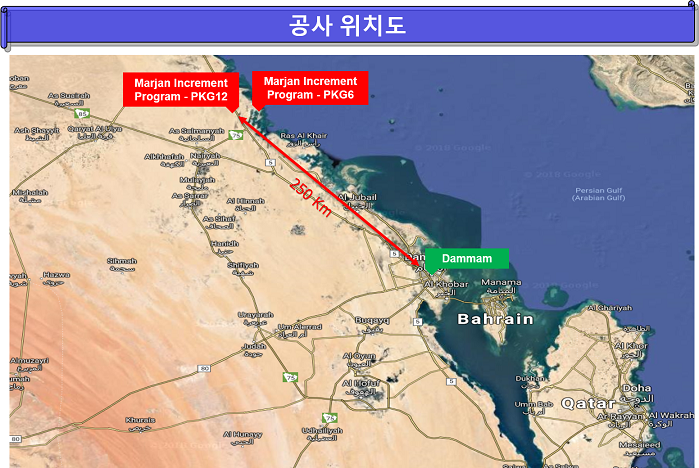 사우디 마잔 개발 프로젝트(패키지6, 12) 위치도 [사진제공-현대건설]