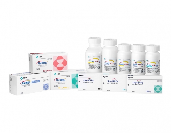 ▲MSD·종근당의 자누비아, 자누메트 등 당뇨약 치료제 제품 사진