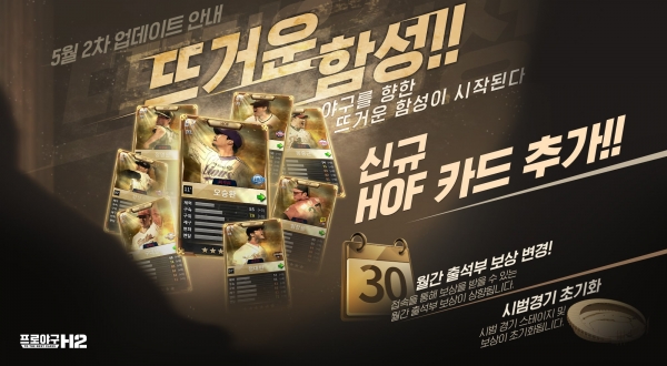 엔씨소프트, 프로야구 H2, 신규 ‘HOF’ 등급 마무리 선수 업데이트