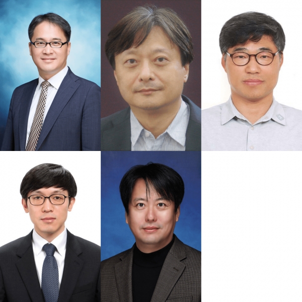한양대 김종필 교수, KAIST 이준구 교수, 한양대 정진욱 교수, 연세대 조승우 교수, 인하대 최리노 교수(시계방향)