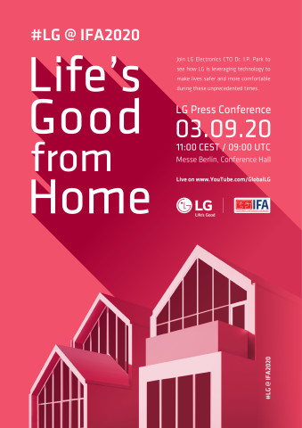 LG전자가 20일 글로벌 미디어를 대상으로 발송한 IFA 2020의 프레스 콘퍼런스 초청장 이미지.[자료제공: LG전자]