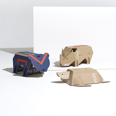 삼성전자가 영국 디자인 전문 매체 '디진(Dezeen)'과 공동 주최한 에코 패키지 디자인 공모전 '아웃 오브 더 박스' 에서 최종 우승한 'Endangered Animal'.[자료제공: 삼성전자]