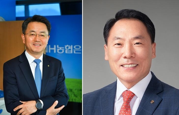 NH농협금융지주가 농협생명과 농협캐피탈 대표이사에 김인태(왼쪽) 농협금융 경영기획부문장, 박태선(오른쪽) 농협은행 HR·업무지원부문장을 각각 선임했다. [사진=NH농협금융지주]
