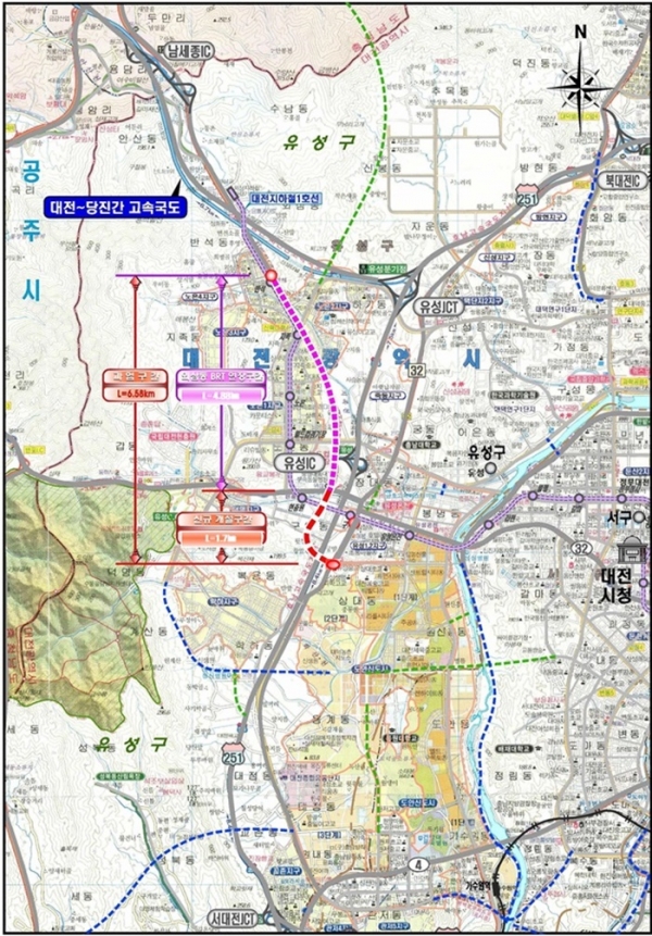 대전시는 외삼네거리에서 장대삼거리까지 기존도로 4.9km에 BRT 연결도로 개량·정류장 신설을 위해 오는 3월 15일부터 12월 말까지 순차적으로 공사·교통통제에 들어간다고 11일 밝혔다. / 대전시 제공