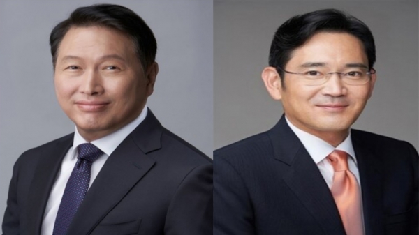 (좌)SK그룹 최태원 회장, (우)삼성전자 이재용 회장 [사진=각 사 그룹]