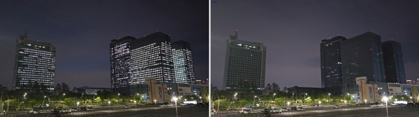 경기도 수원시 삼성전자 수원사업장 소등 전후 [사진=삼성전자]