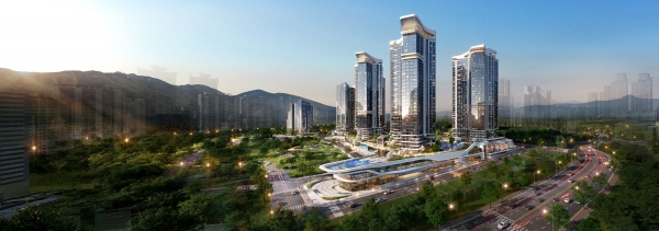 부산 중동5구역 주택재개발 투시도. [사진제공=DL이앤씨]