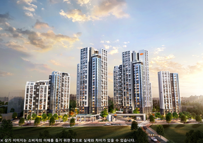 e편한세상 강동 프레스티지원 투시도. [사진제공=DL이앤씨]