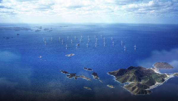신안우이 해상풍력 발전사업 조감도. [사진제공=한화 건설부문]