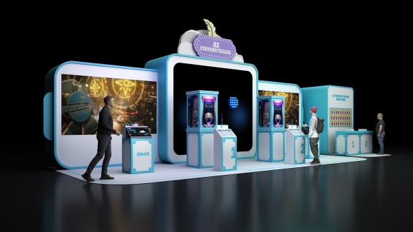 SK하이닉스가 CES 2024에서 운영하는 HBM3E 기반 생성형 AI 기술 적용된 ‘AI 포춘텔러(AI Fortune Teller)’ [사진=SK하이닉스]