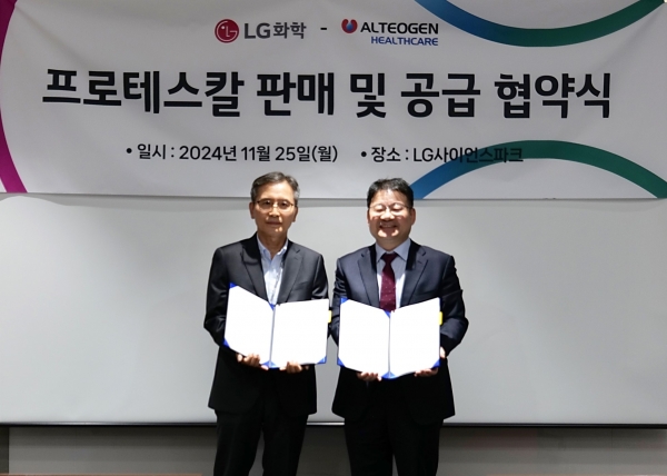 ▲협약식 (좌)이재상 대표 (우)박희술 전무