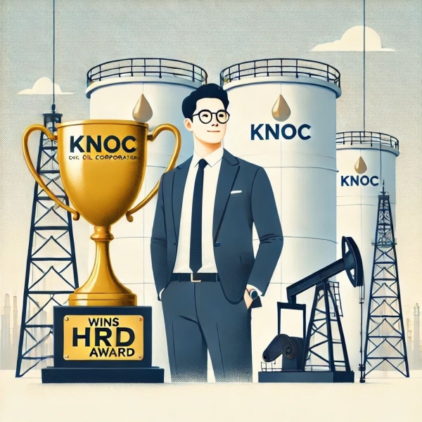 챗GPT를 활용해 형성화한 한국석유공사 직원의 베스트 HRD 어워드 수상 모습 [사진=한국석유공사]
