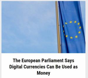 유럽연합 의회, 암호화폐 기존 화폐 대체 가능성 언급