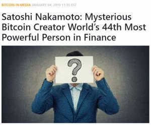 사토시 나카모토, 세계 100대 금융 리더 중 44위에 올라